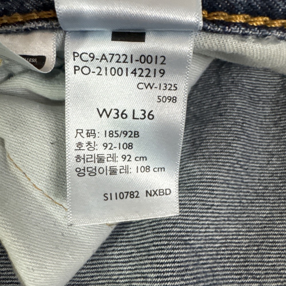 Levi's 565 Jeans Mens Sz 36 x 34 Blue Relaxed Fit Straight Denim Dark Wash - Picture 5 of 11